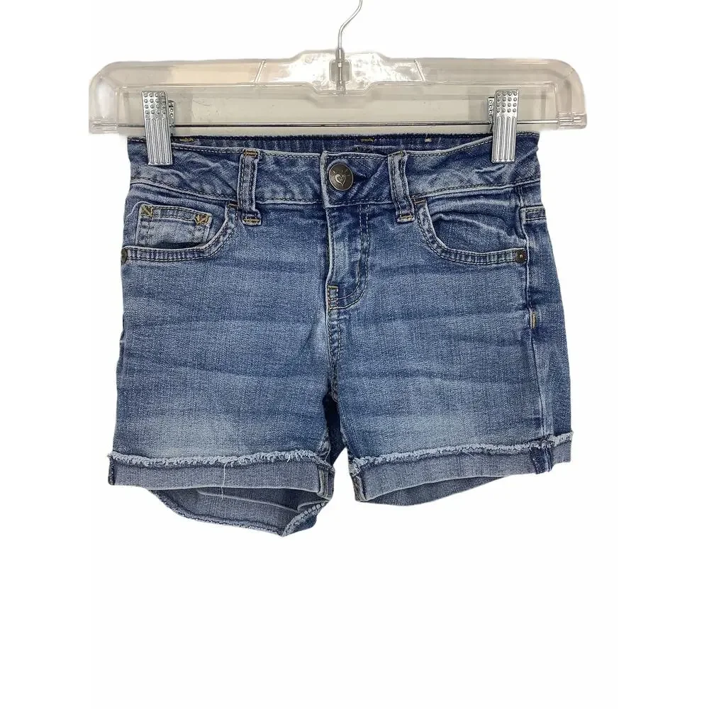 Justice Girl's Medium Wash Blue Denim Jean Shorts Kid's Youth Size 8